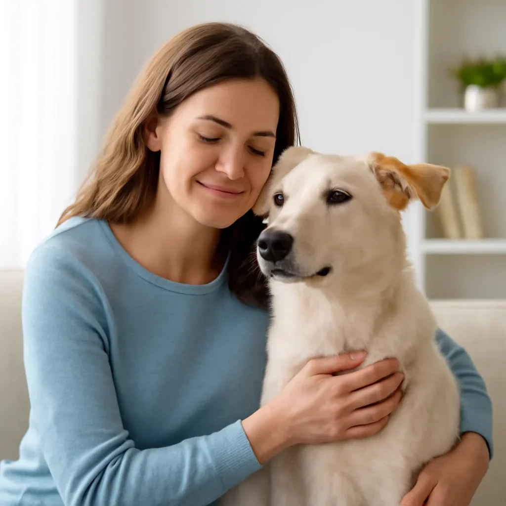 Dog owner preparing to take the next step after reading the Are Dog Saliva Allergy Tests Accurate? page