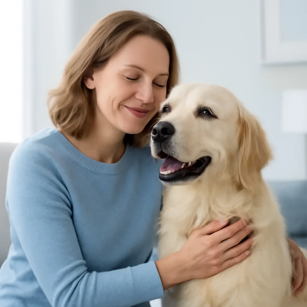 Dog owner preparing to take the next step after reading the Dog Allergy Test Kit vs Lab Test page