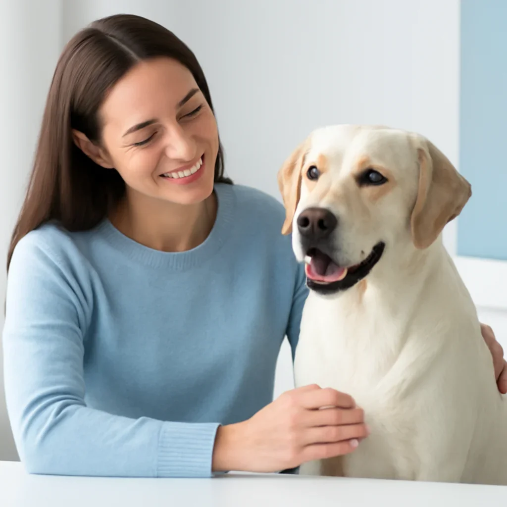 Dog owner preparing to take the next step after reading the False Positives and Limitations in Dog Allergy Testing page