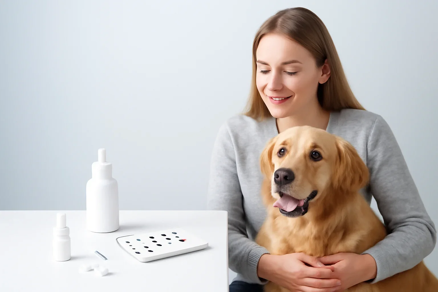 False Positives and Limitations in Dog Allergy Testing page visual showing dog allergy testing materials and a calm dog owner
