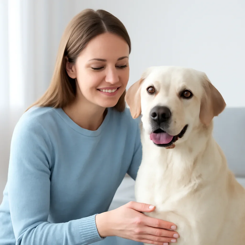 Dog owner preparing to take the next step after reading the How to Read Dog Allergy Blood Test Results page