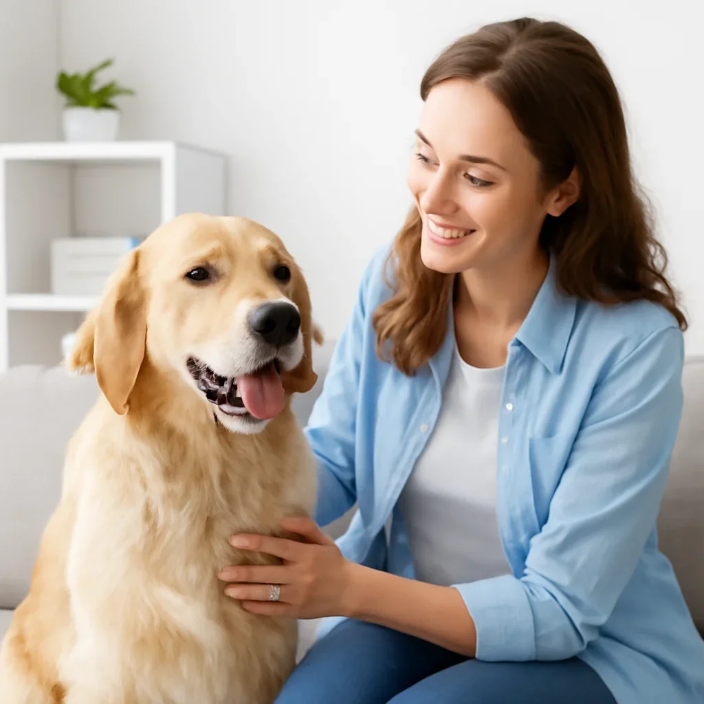 Dog owner preparing to take the next step after reading the What Is Dog Allergy Testing? page