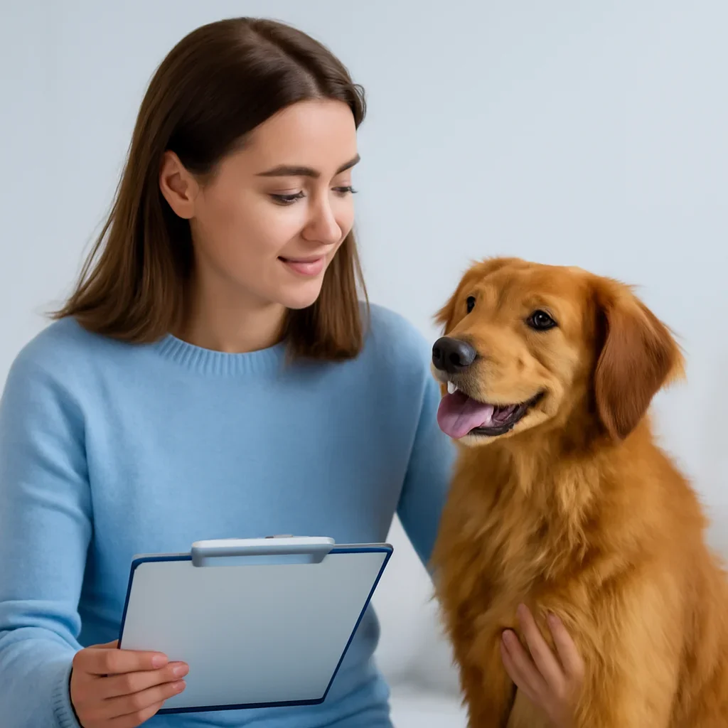 Dog owner preparing to take the next step after reading the What to Do After a Positive Dog Allergy Test page