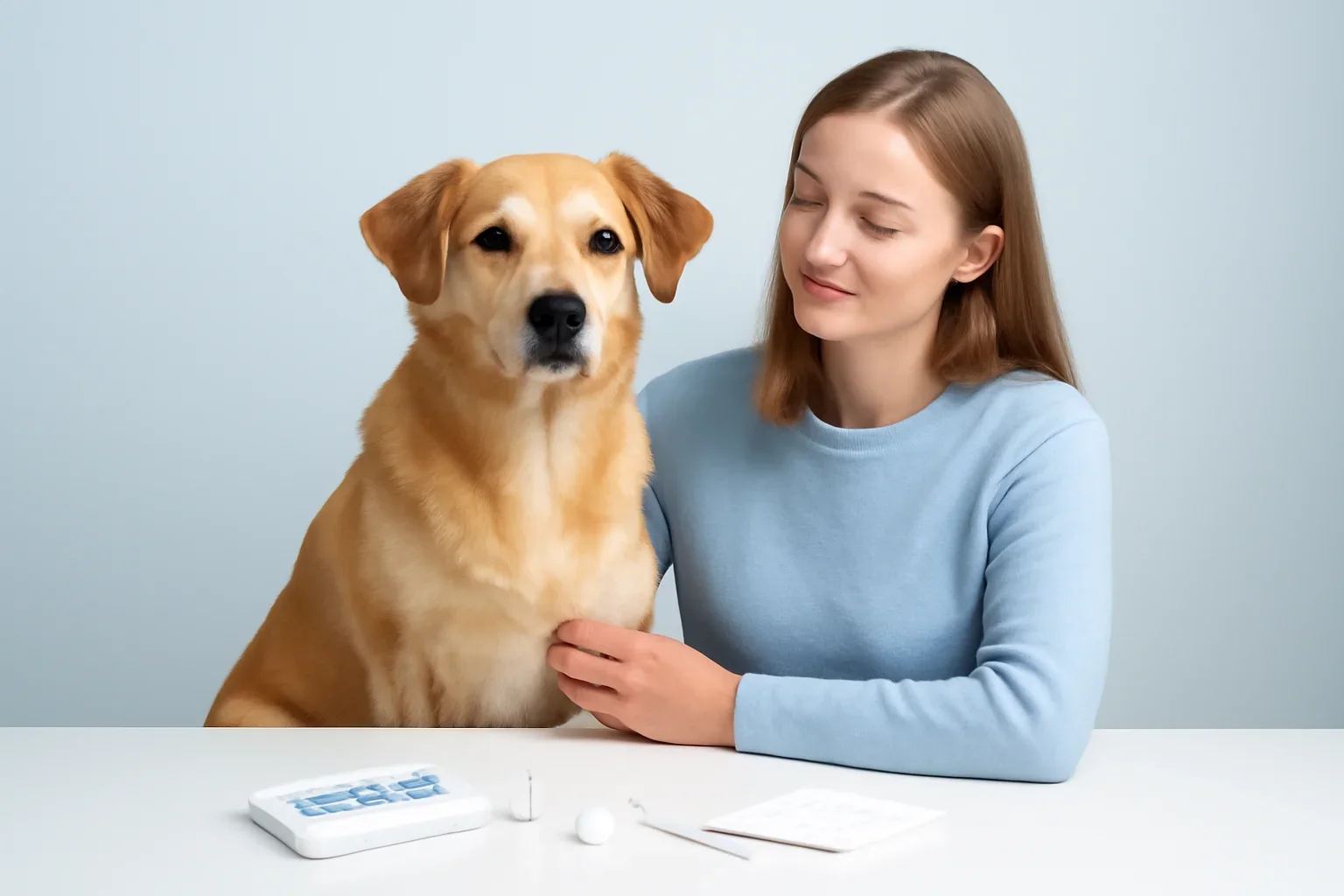 Best Dog Allergy Test page visual showing dog allergy testing materials and a calm dog owner