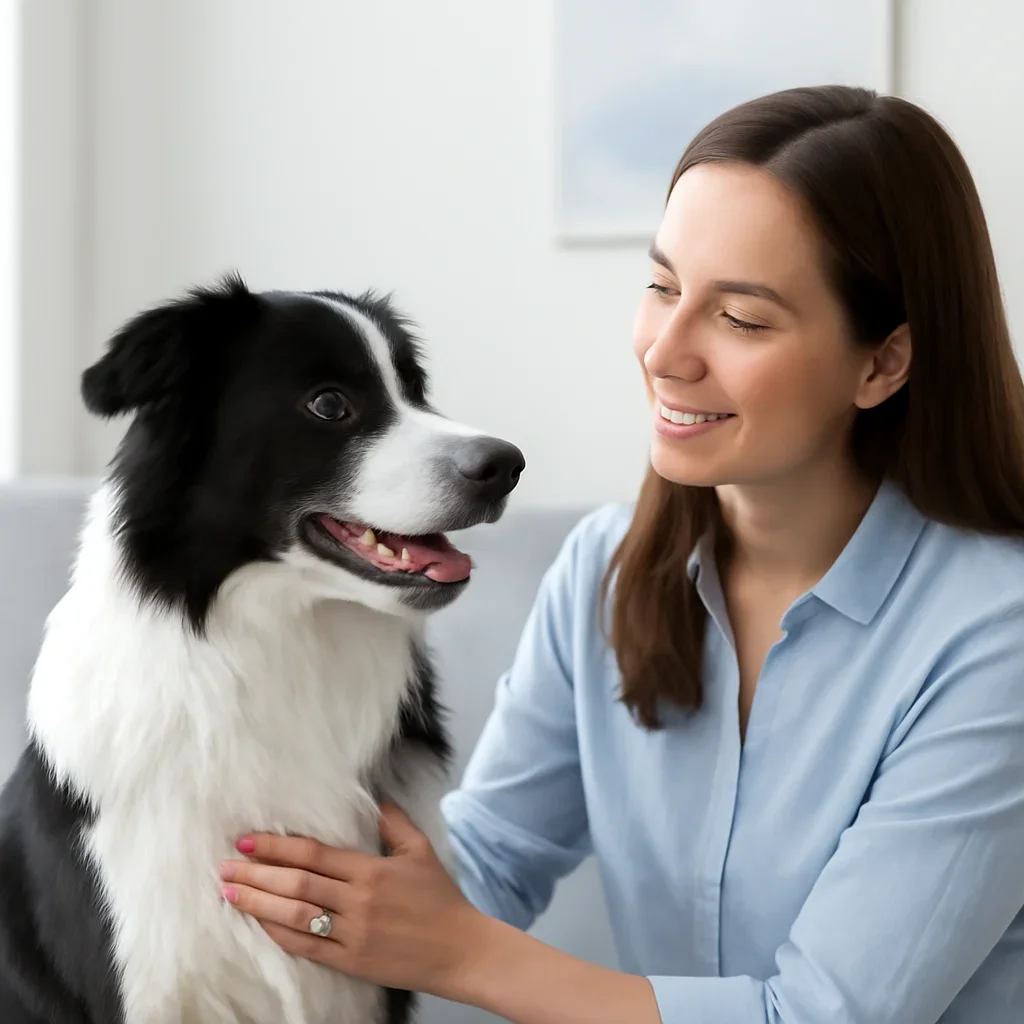 Dog owner preparing to take the next step after reading the Blood vs Skin Dog Allergy Testing page