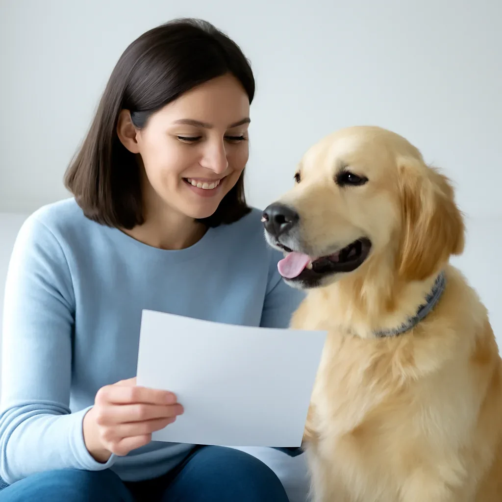 Dog owner preparing to take the next step after reading the EasyDNA Dog Allergy Test page