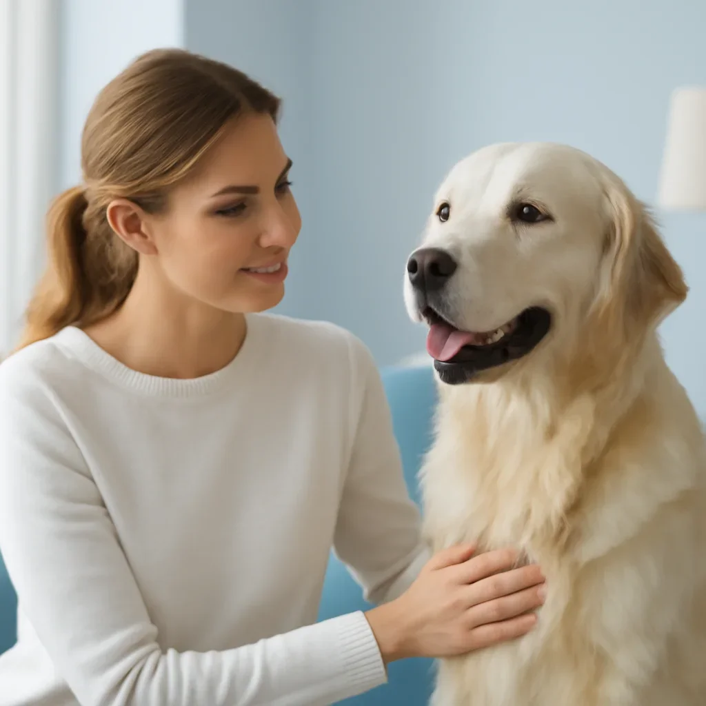 Dog owner preparing to take the next step after reading the FAQ page