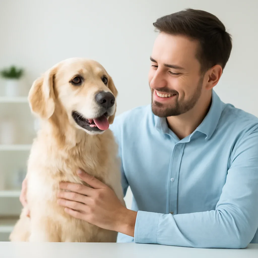 Dog owner preparing to take the next step after reading the Integrations page