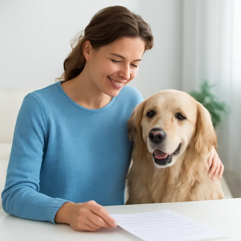 Dog owner preparing to take the next step after reading the Dog Allergy Saliva Test page