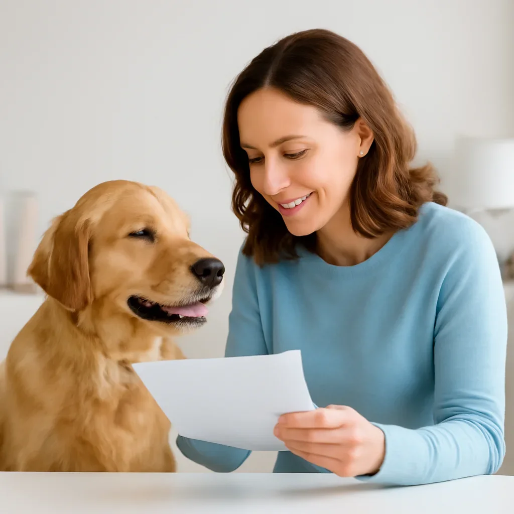 Dog owner preparing to take the next step after reading the Dog DNA Allergy Test page