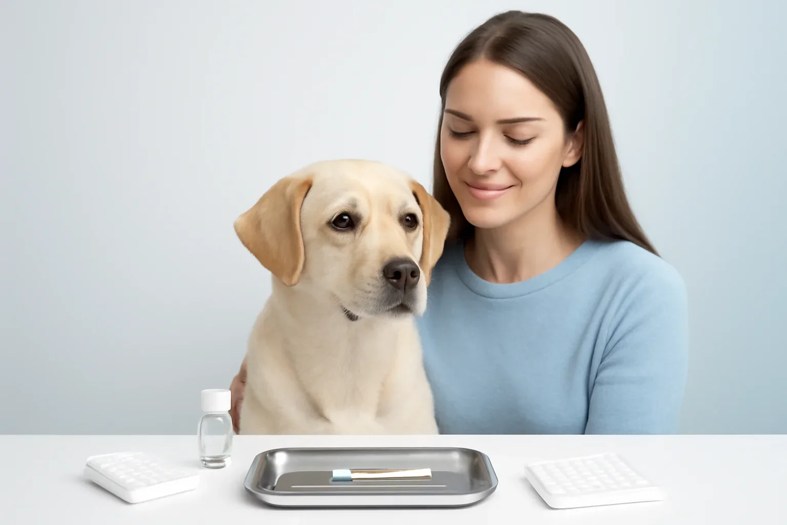 Intradermal Allergy Testing for Dogs page visual showing dog allergy testing materials and a calm dog owner