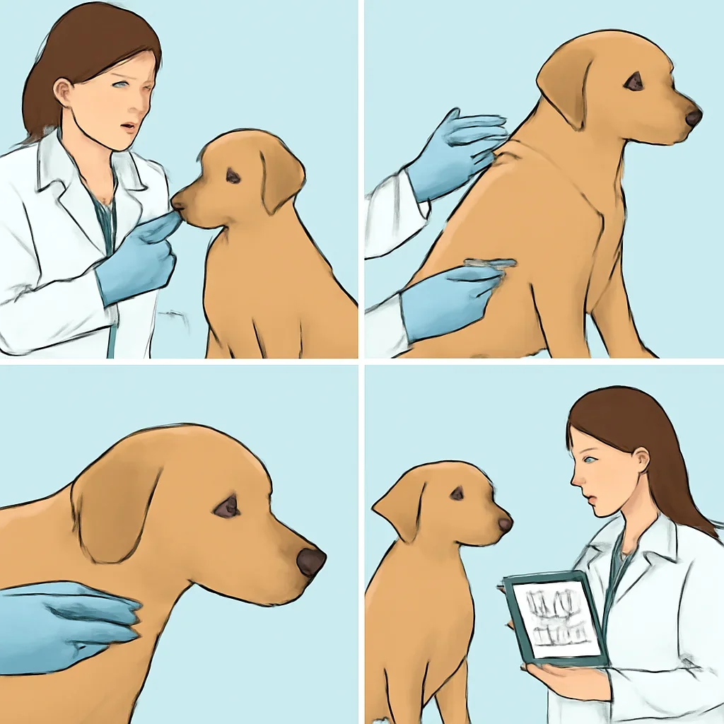 Step-by-step dog allergy testing workflow illustration for the Intradermal Allergy Testing for Dogs page