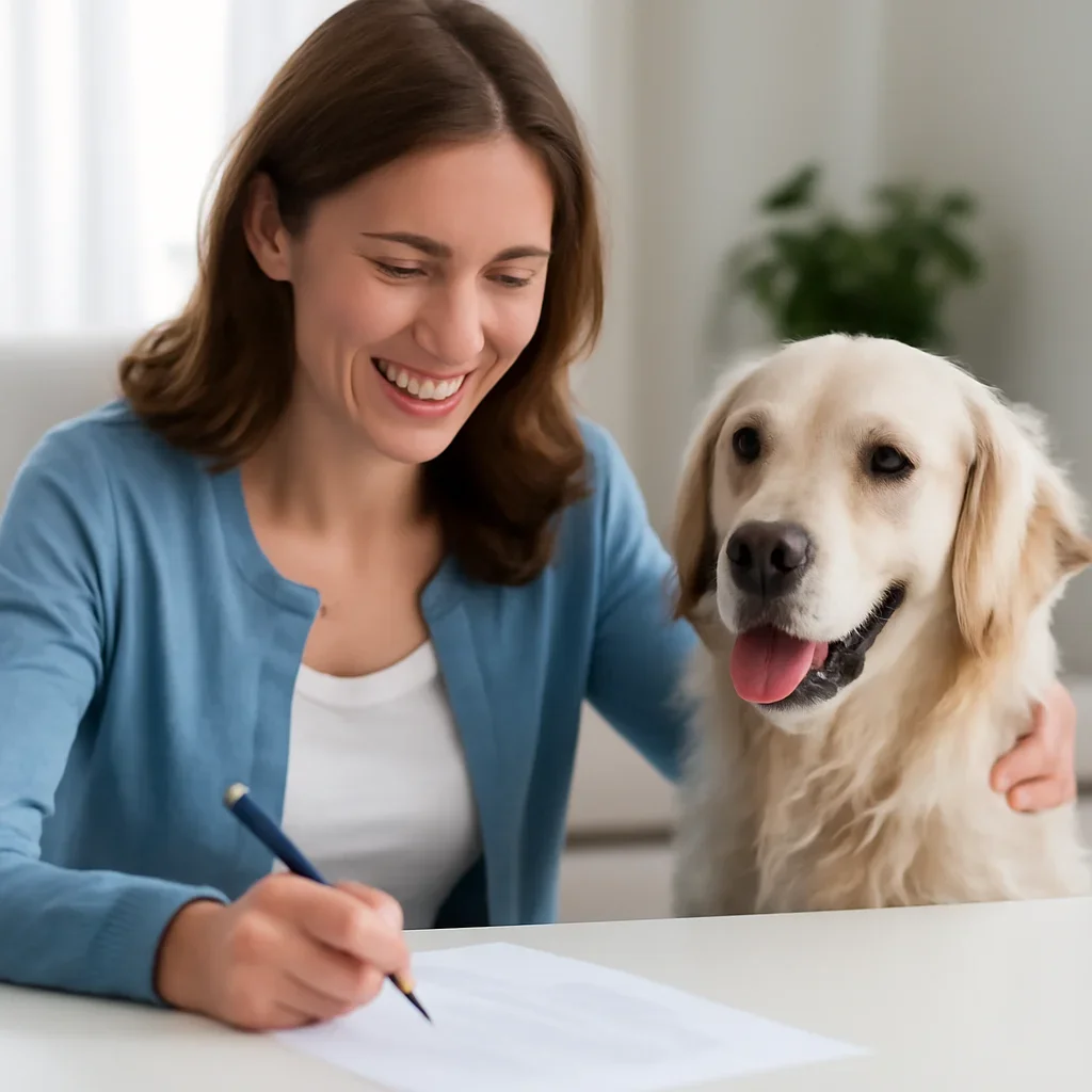 Dog owner preparing to take the next step after reading the Vet Dog Allergy Testing page