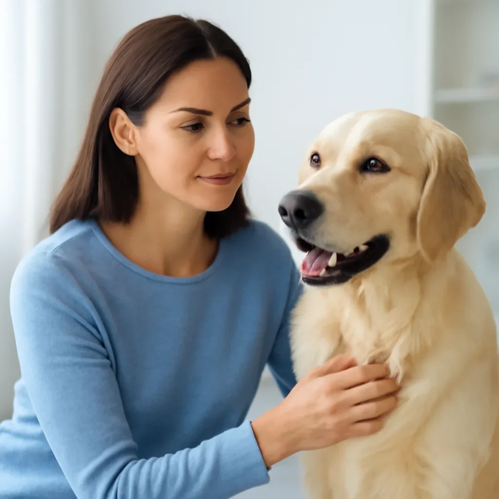 Dog owner preparing to take the next step after reading the False Positive Dog Allergy Test page