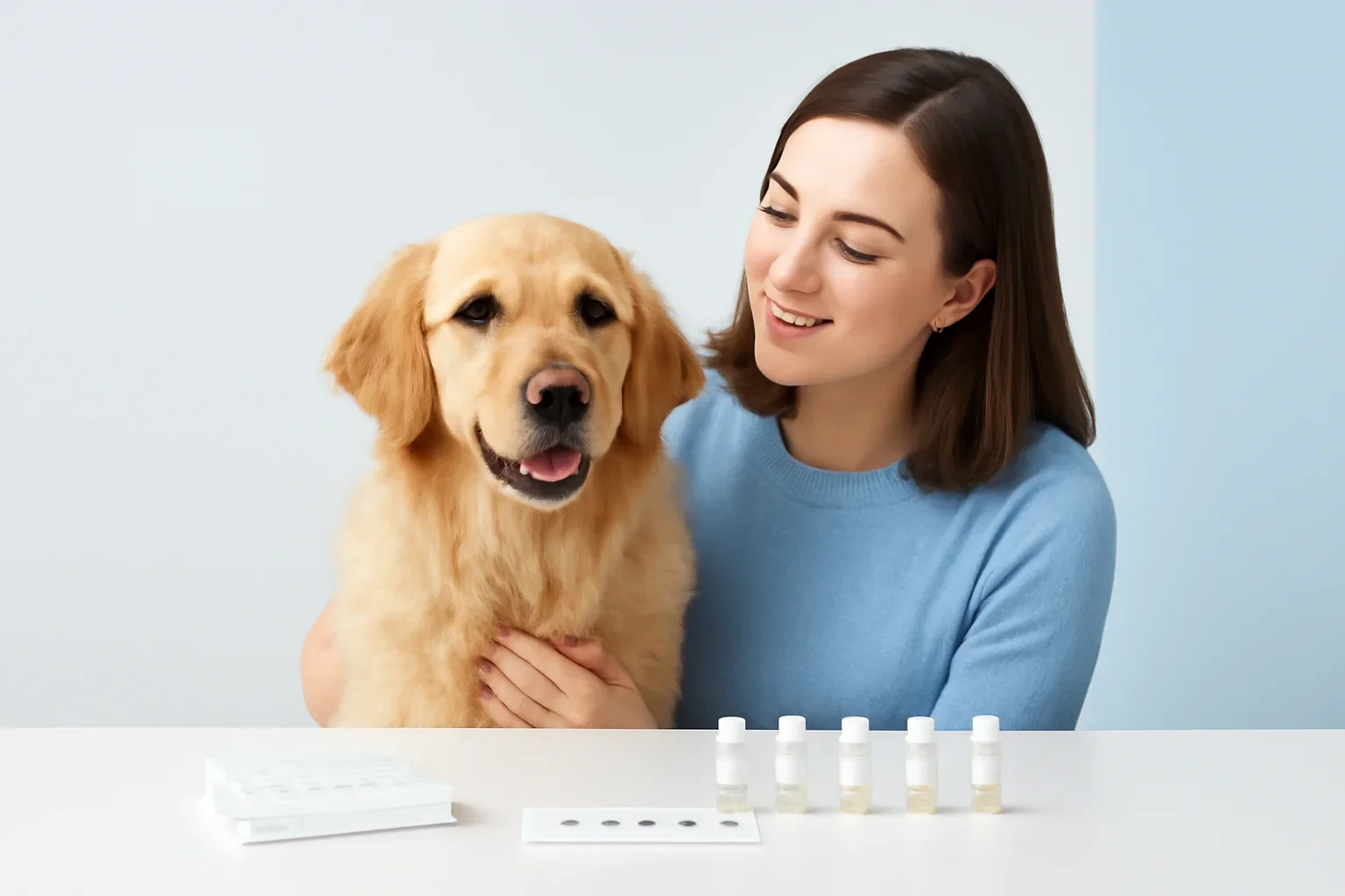 How to Test a Dog for Allergies page visual showing dog allergy testing materials and a calm dog owner